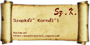 Szopkó Kornél névjegykártya