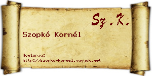 Szopkó Kornél névjegykártya