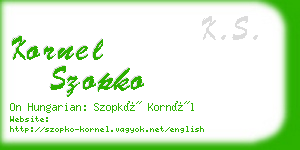 kornel szopko business card